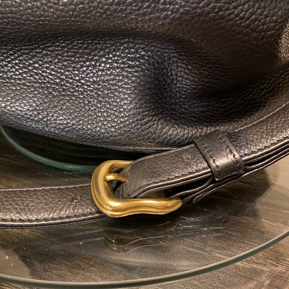 Vintage Cole Haan Black Leather Backpack with Gold Hardware - Picture 8 of 8